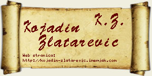 Kojadin Zlatarević vizit kartica